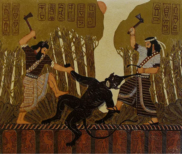 Gilgamesh y Enkidu vs Humbaba